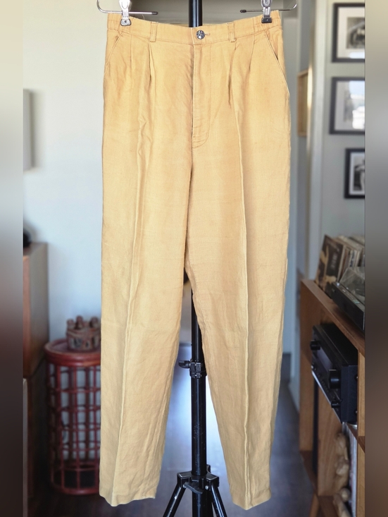 JM Goulbourn Pants - VTG 90s Women's Pleated Trousers - Tan